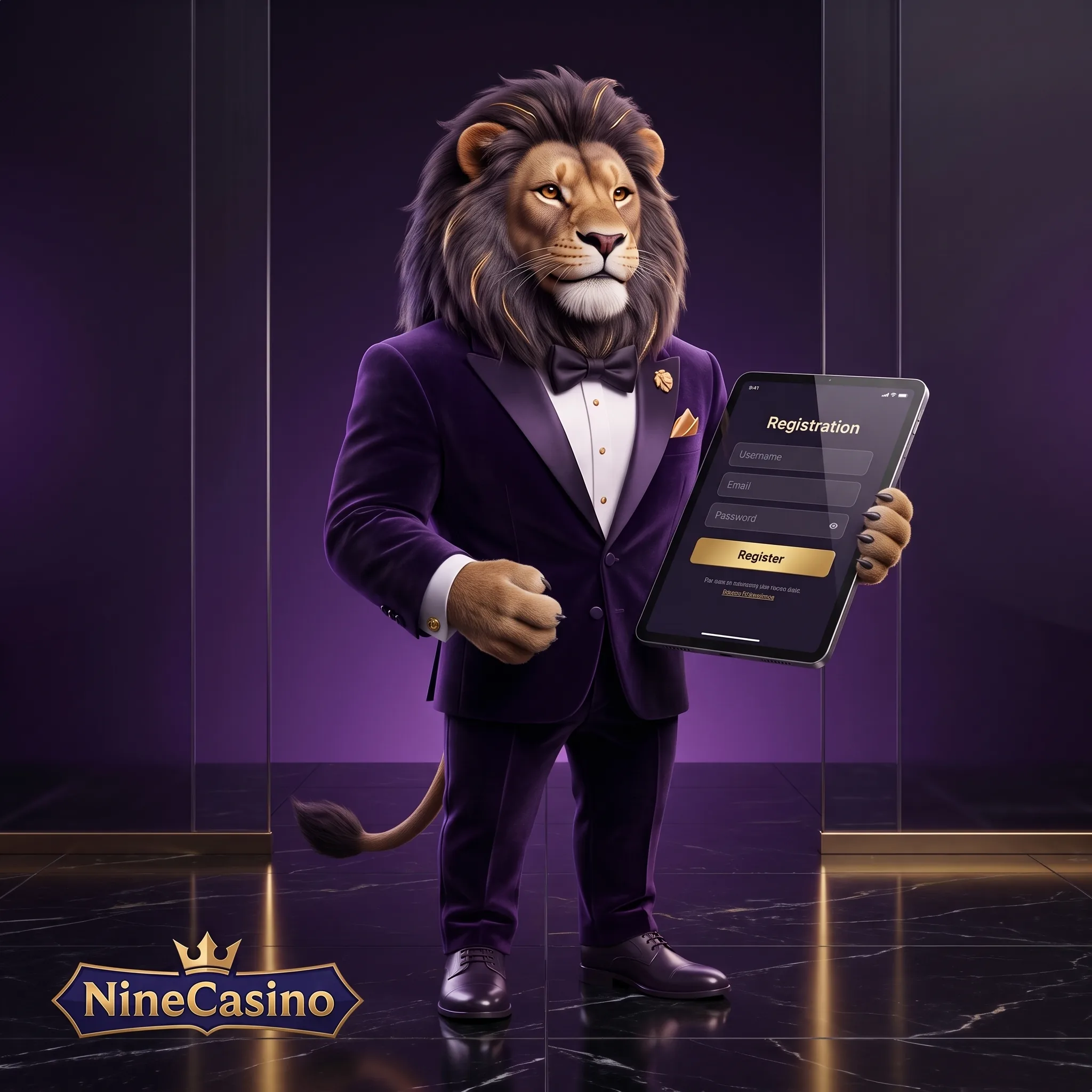NineCasino registration tablet